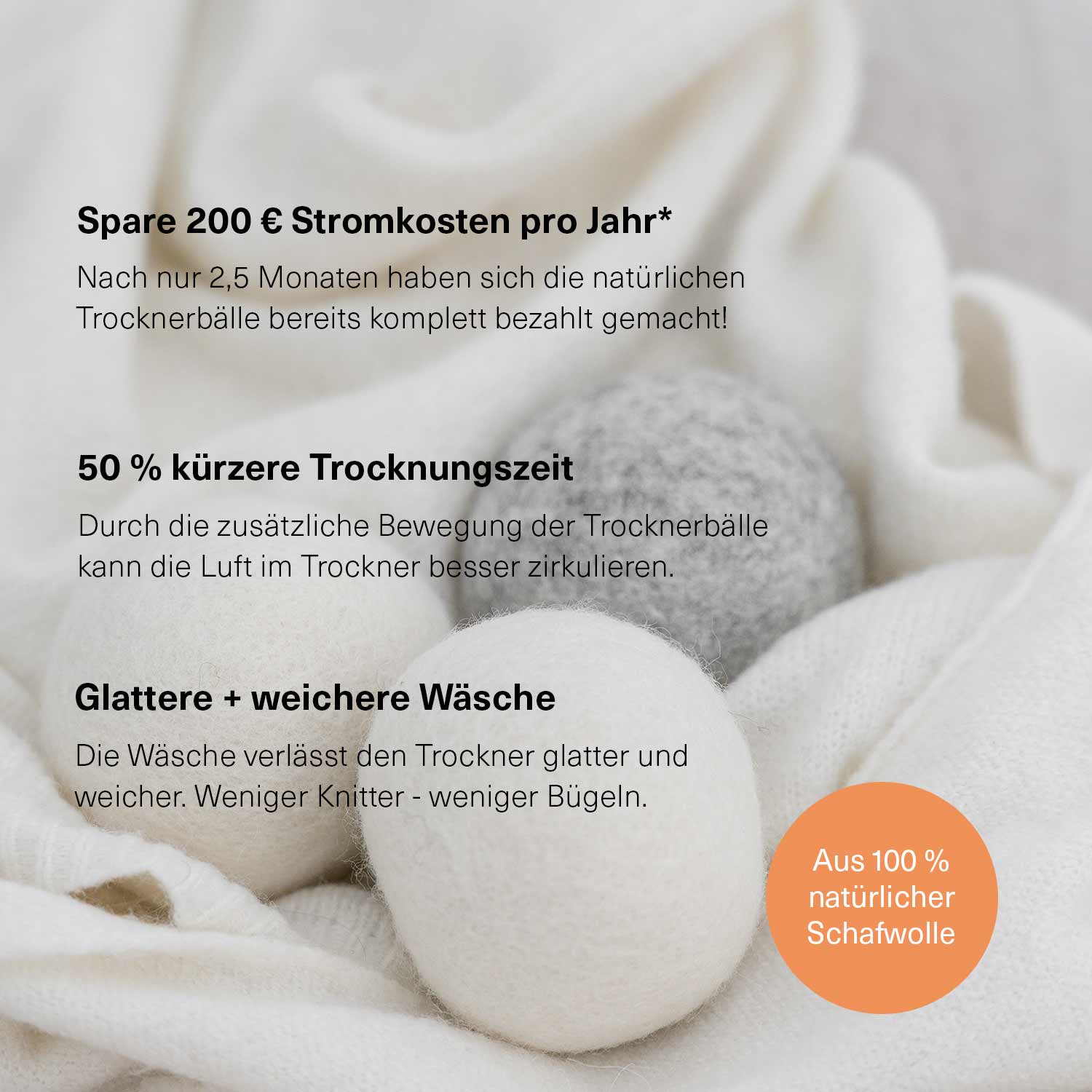 6 Natürliche Trocknerbälle
